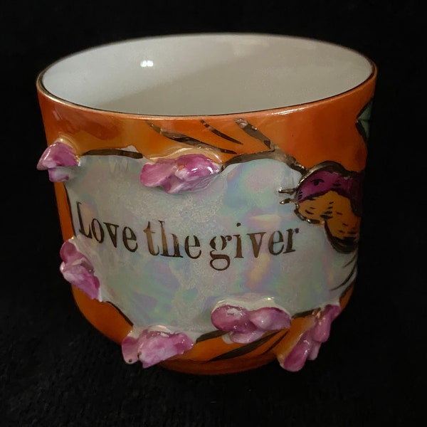 Lusterware German "Love the Giver" Handled Cup