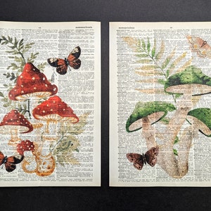 Vintage Mushroom Dictionary Print