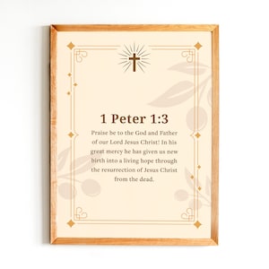 1 Peter 1:3 Printable Wall Art Christian Artwork Bible Verse Poster Church Wall Art Modern Christian Art Christian Home Decor