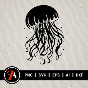 Jellyfish Svg Jellyfish Art Jellyfish Wall Art Crochet Jellyfish Decor Moon Jellyfish Light Ocean Art Ocean Clipart Vector Digital Download
