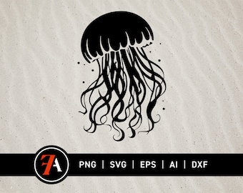 Jellyfish Svg Jellyfish Art Jellyfish Wall Art Crochet Jellyfish Decor Moon Jellyfish Light Ocean Art Ocean Clipart Vector Digital Download