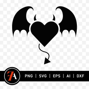 Corazón del Diablo Svg San Valentín Svg Desamor Anti Día de San Valentín Corazón Diablo Svg Witchy Svg