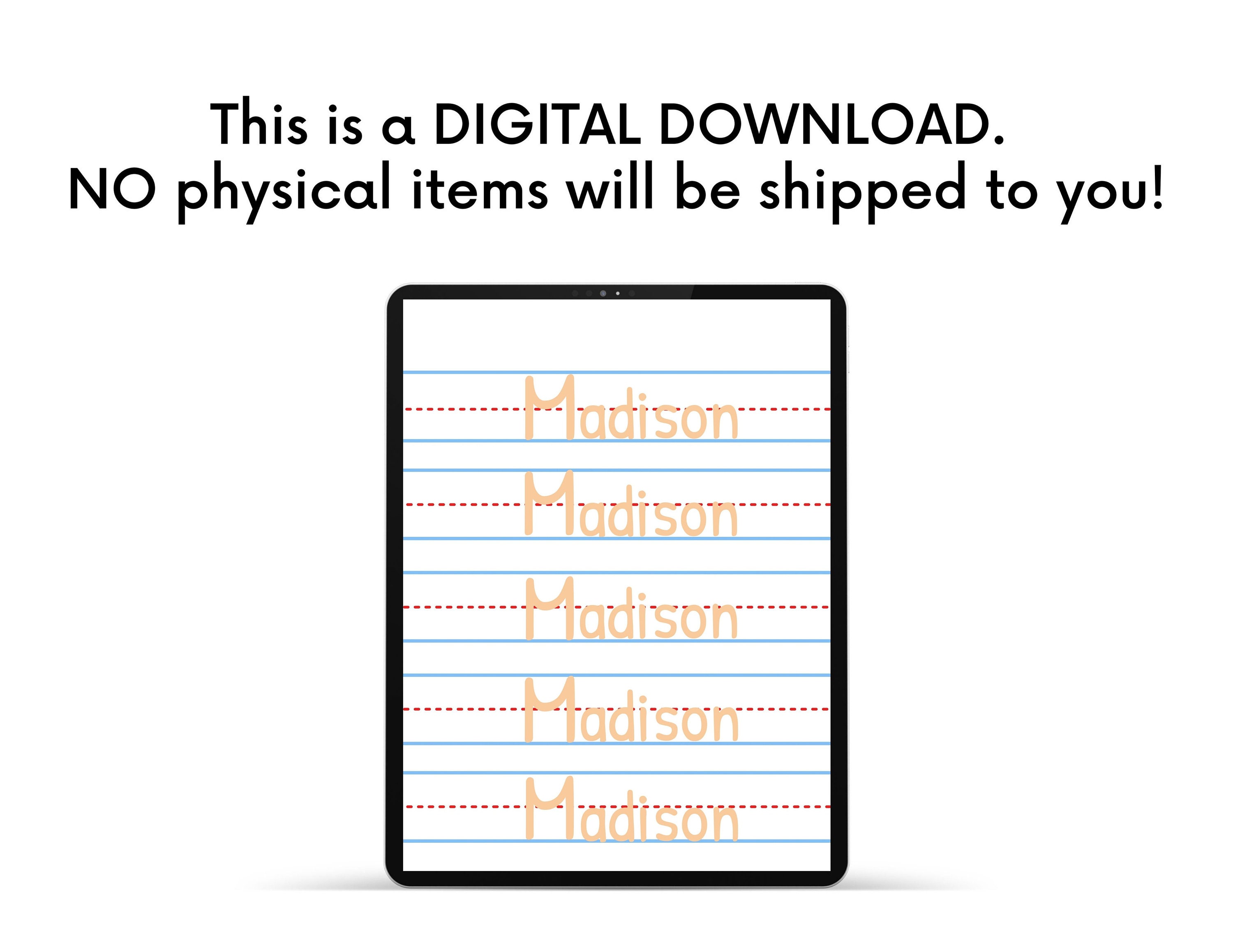 Reusable name tracing template for teachers.