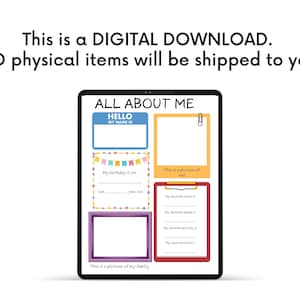 Printable All About Me Pre K Worksheets