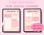 Cute Pink Planner Bundle, Pink Digital Planner, Instant Download Planner, Cute Digital Daily Planner, Digital To Do List, Printable Planner