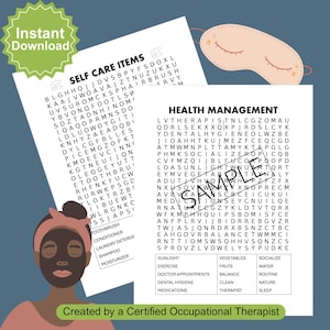 ¡Paquete! Sopas de letras de autocuidado y gestión de la salud