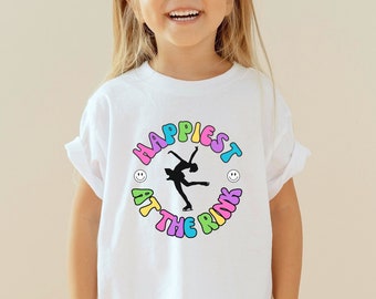 Happiest at the Rink Shirt, Kids Ice Skating Shirt, Girls Figure Skating Shirt, Ice Skating Gift, Youth Ice Skater Shirt, Figure Skater Gift
