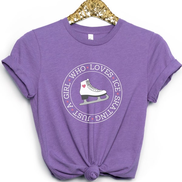 Just a Girl Who Loves Ice Skating, Girls Ice Skating Shirt, Youth Figure Skater Shirt, Ice Skating Competition Shirt, Figure Skating Gift