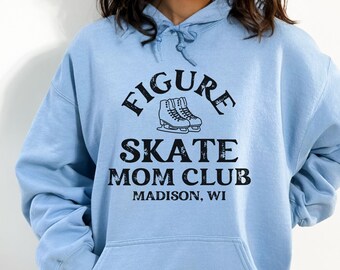 Custom Mom Club Hoodie for Figure Skating Mom Hoodie Gift for Mom Personalized Ice Skating Hoodie Custom Figure Skating Hoodie for Mom