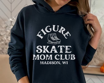 Custom Mom Club Hoodie for Figure Skating Mom Hoodie Gift for Mom Personalized Ice Skating Hoodie Custom Figure Skating Hoodie for Mom