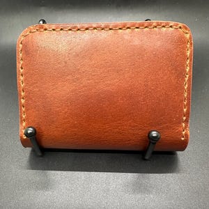 Handmade Horween Leather Bifold Card Wallet – English Tan | One-of-a-Kind Minimalist Wallet with 6 Pockets