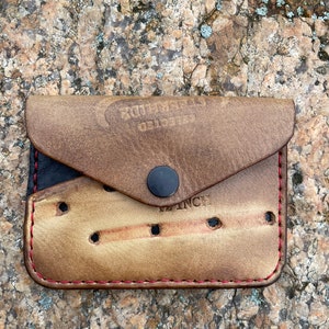 Handmade Leather Card Wallet: Minimalist 2-Pocket Design