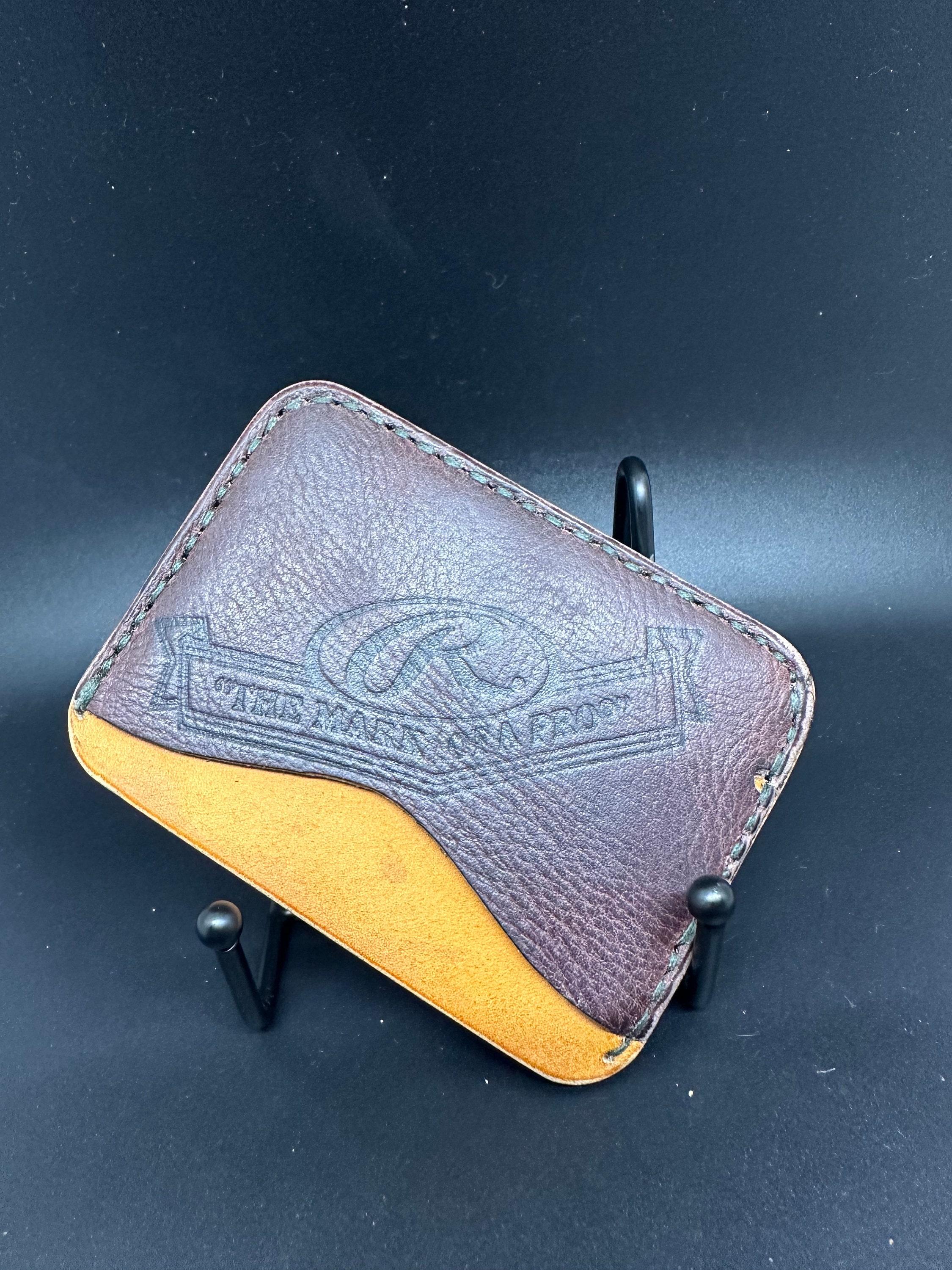 Portefeuille Homme En Cuir Fait Main - Style Gant De Baseball Rawlings - Double Pli 4 Cartes
