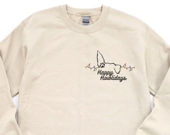 Happy Howlidays Sweatshirt Dog Ears, Sweatshirt, Dogs, Sweater, Christmas, Dog, Christmas Sweatshirt, Dog lover, Gift for her, Friend Gift