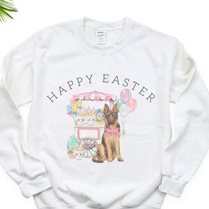 Frühling in Ostern mit diesem süßen Schäferhund-Sweatshirt - ein Vintage-Design der Flower Cart Crew für einen lustigen, gemütlichen Look für die Osterfeierlichkeiten