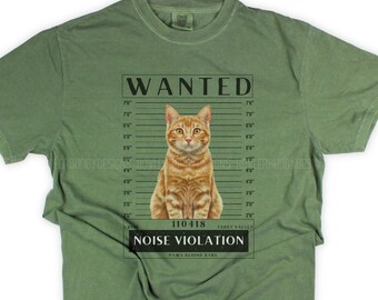 Lustiges Katzen-Grafik-T-Shirt - Komfortfarben gesucht-Poster-Shirt für DSH-Katzenliebhaber - personalisiertes Geschenk - Western Orange Tabby Shirts, die hart gehen