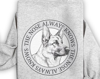 German Shepherd Detection Dog Unisex Sweatshirt : For K-9 Handlers & Nose Work Dog Trainers in Law Enforcement w/ Canine GSD Fur Missiles