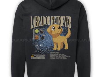 Yellow Labrador Retriever Anime K9 Unisex Hoodie: Gift for K-9 Handler & Scent Work Dog Trainers in LEO Military - Lab Hunting Dog Gifts