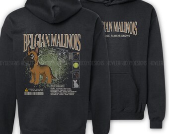 Belgian Malinois Anime K9 Handler Unisex Hoodie: Gift for K-9 Handlers & Scent Work Dog Trainers LEO Military with Mal Fur Missiles