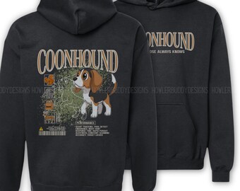 Coonhound K9 Handler Hoodie: Treeing Walker Coon Dog Gift for Duck & Pheasant Hunting - Scent Work Dog Trainers LEO Military w Pointer Dogs