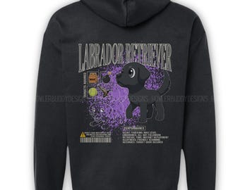 Black Labrador Retriever Anime K9 Unisex Hoodie: Gift for K-9 Handler & Scent Work Dog Trainers in LEO Military - Lab Hunting Dog Gifts