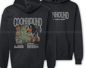 Bluetick Coonhound K9 Handler Hoodie: Blue Coon Dog Gift for Duck & Pheasant Hunting - Scent Work Dog Trainers LEO Military w Pointer Dogs
