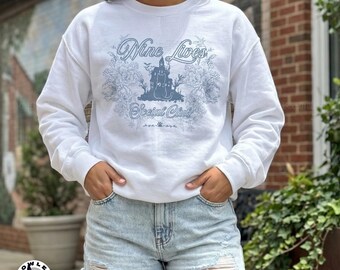 Halloween Cat Unisex Sweatshirt - Nine Lives Social Club Trendy Fall Crewneck - Gift a Cat Mom a Spooky Seasonal Sweater this Fall