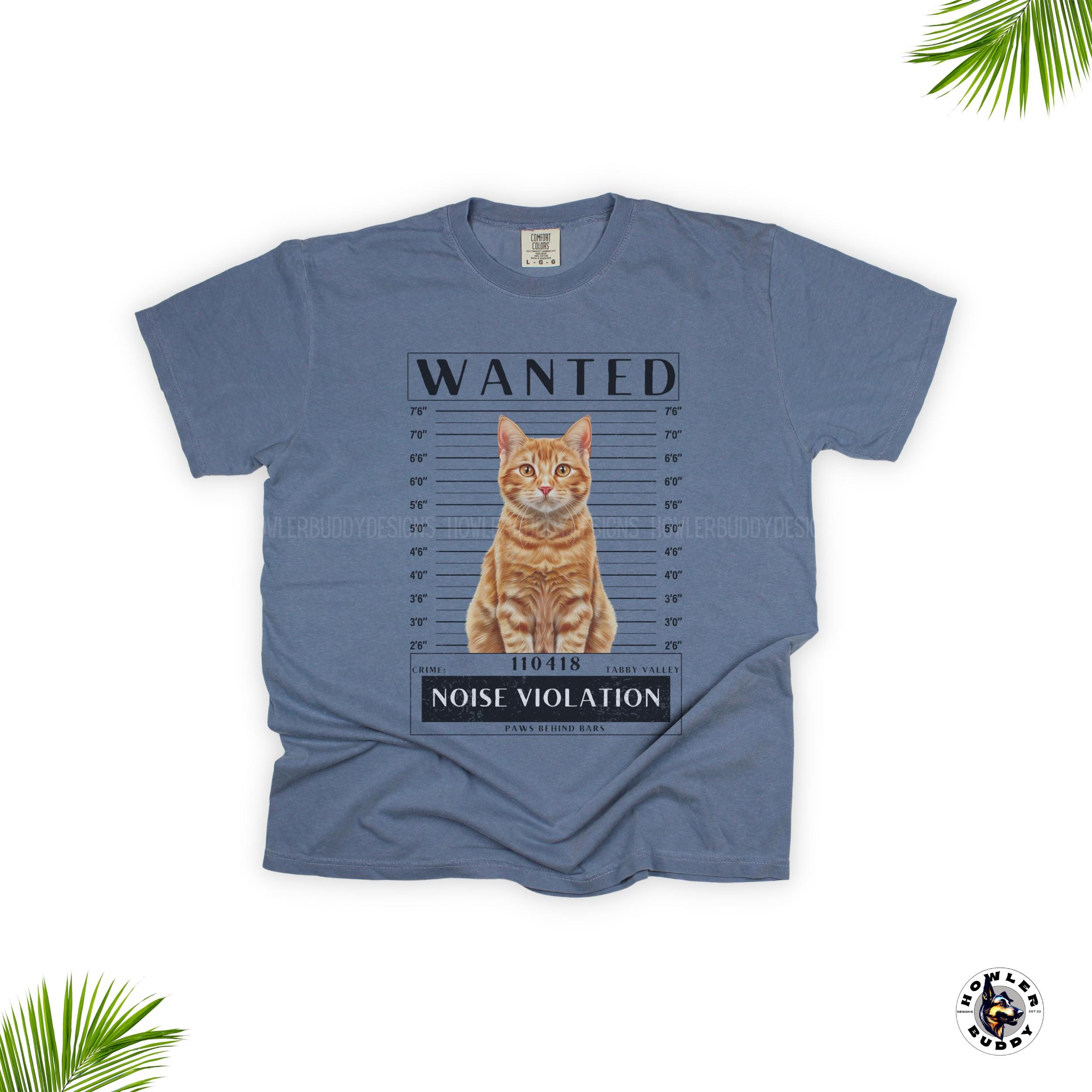 おもしろ猫グラフィックTシャツ - コンフォートカラーズ ウォンテッド 