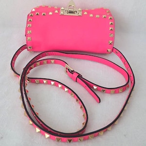 Auth Valentino Garavani Vitello Rockstud Flap Crossbody Bag image 8