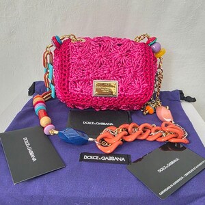Majolica dolce gabbana bolsa rosa Bolsa Dolce Gabbana Original Sicily Crystal Pequena Rosa Feminina