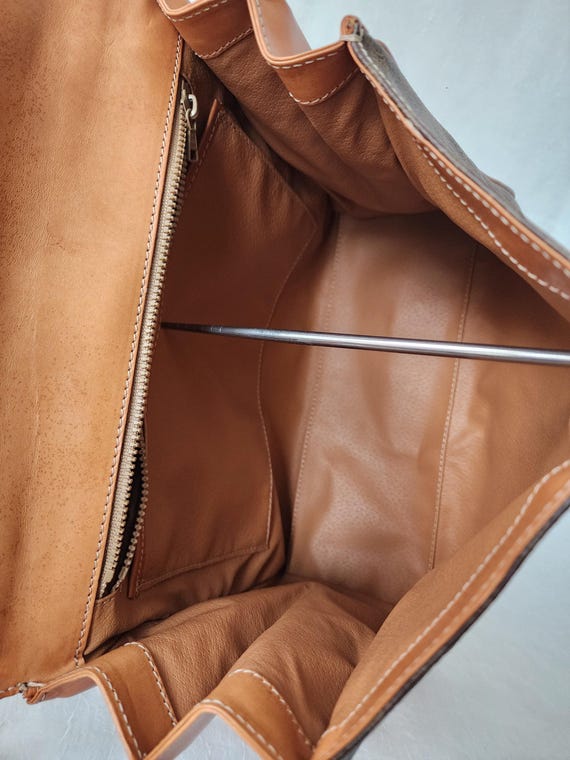 Auth CELINE Macadam Pattern Top Handle Bag - image 4