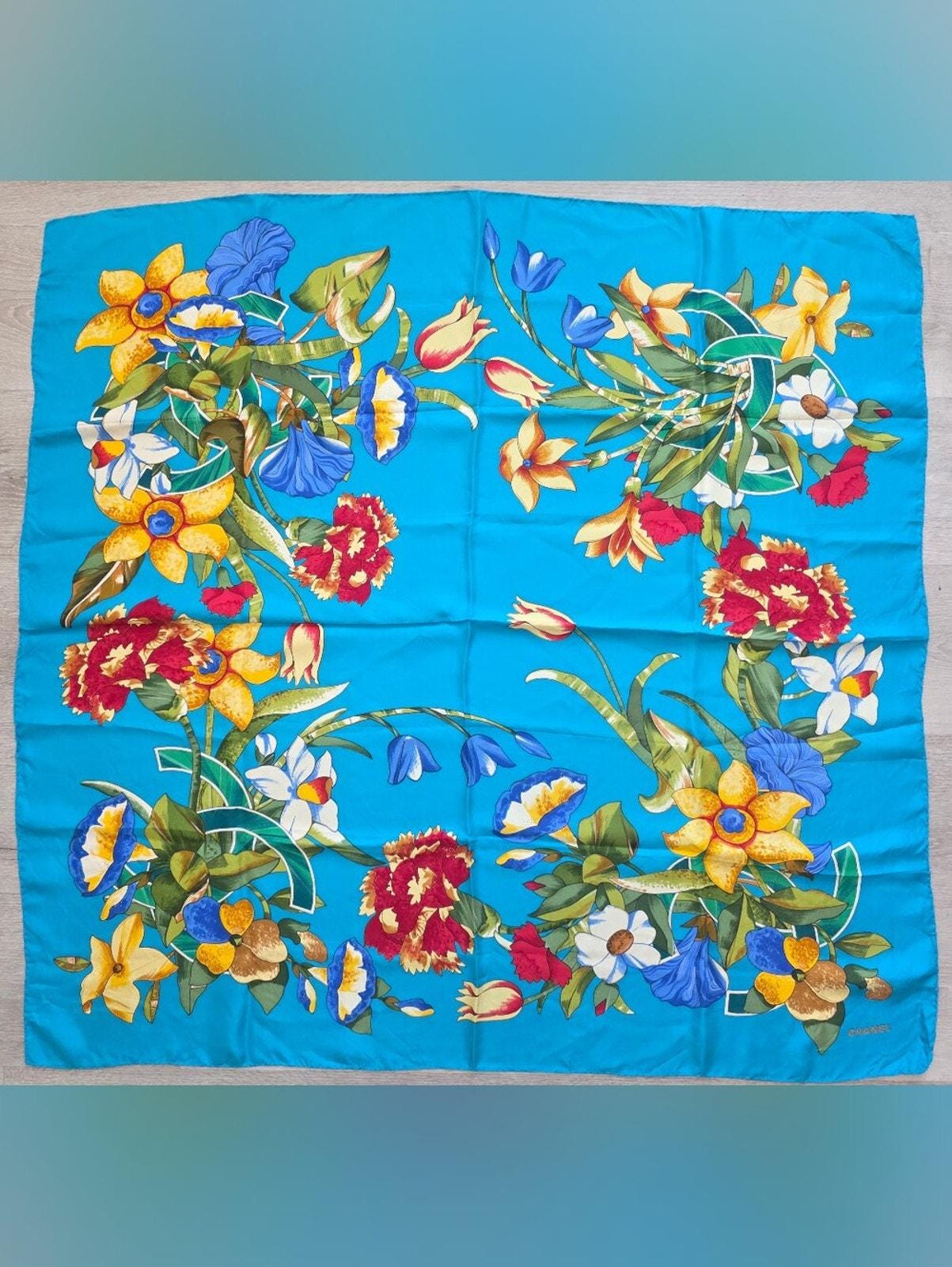 Chanel Blue Scarf - Etsy