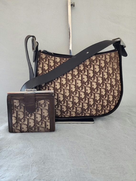 Auth Dior Trotter Bundle Shoulder Bag and Kisslock