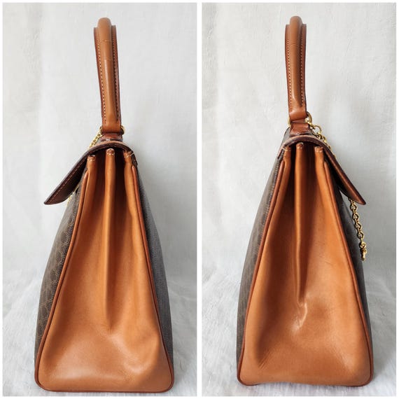 Auth CELINE Macadam Pattern Top Handle Bag - image 6