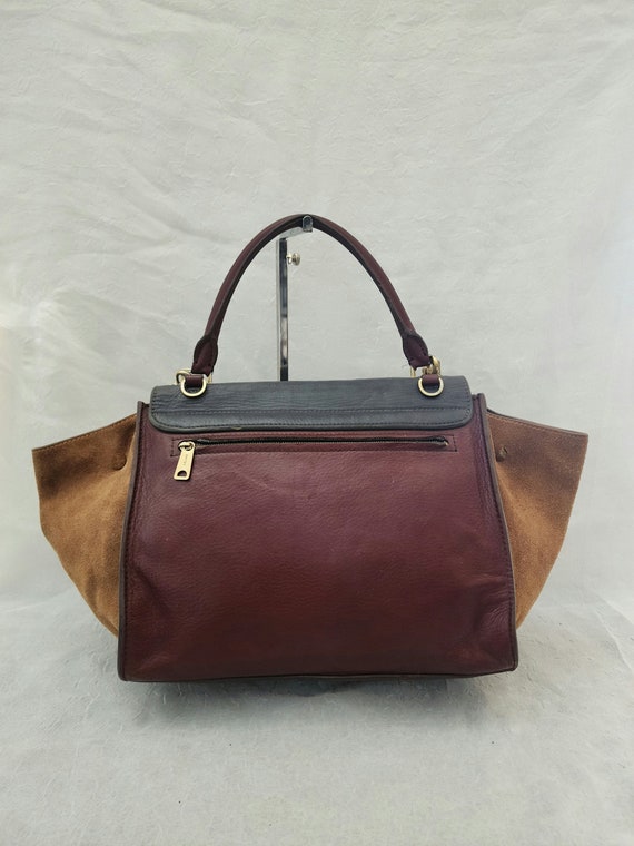 Auth CELINE Trapeze Tricolor 2way Leather Bag - image 2