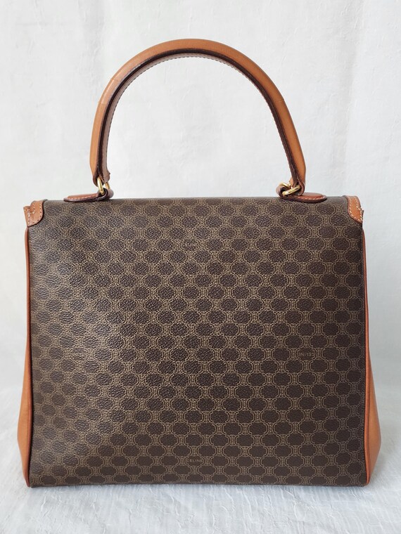 Auth CELINE Macadam Pattern Top Handle Bag - image 2