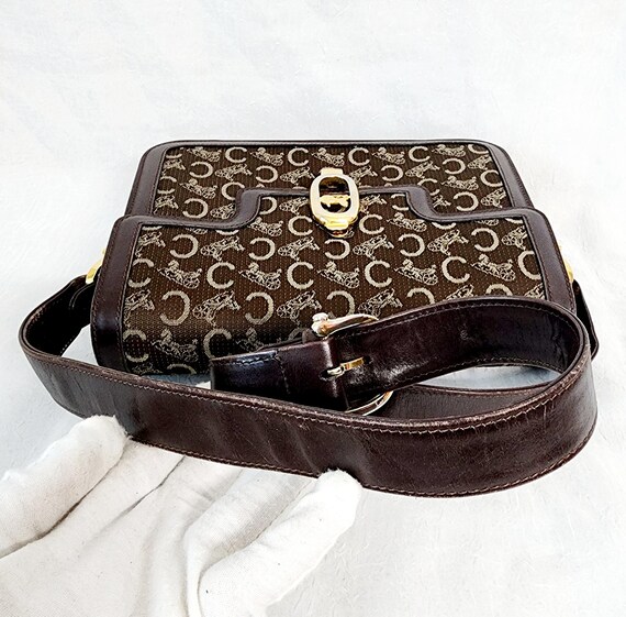 Auth CELINE Macadam Pattern Carriage Shoulder Bag - image 8
