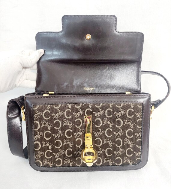 Auth CELINE Macadam Pattern Carriage Shoulder Bag - image 7