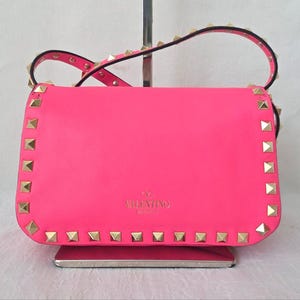 Auth Valentino Garavani Vitello Rockstud Flap Crossbody Bag image 2