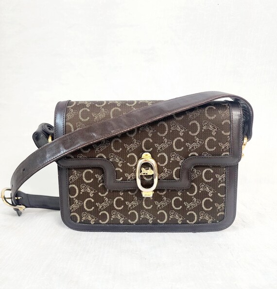 Auth CELINE Macadam Pattern Carriage Shoulder Bag - image 1