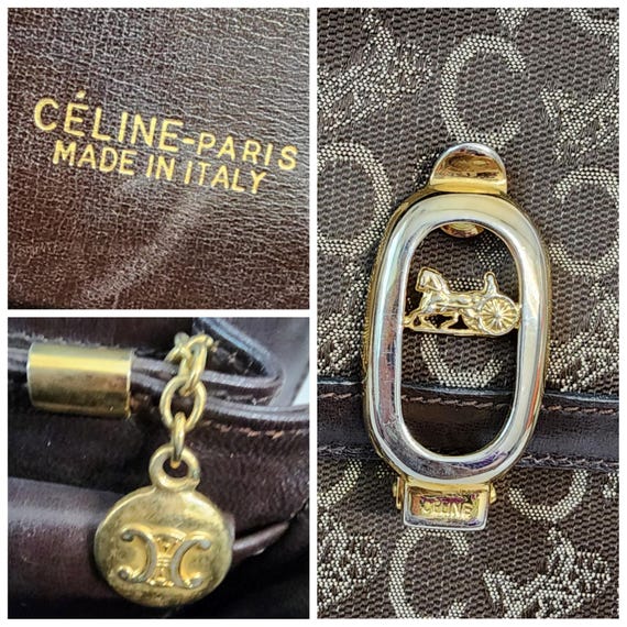 Auth CELINE Macadam Pattern Carriage Shoulder Bag - image 5