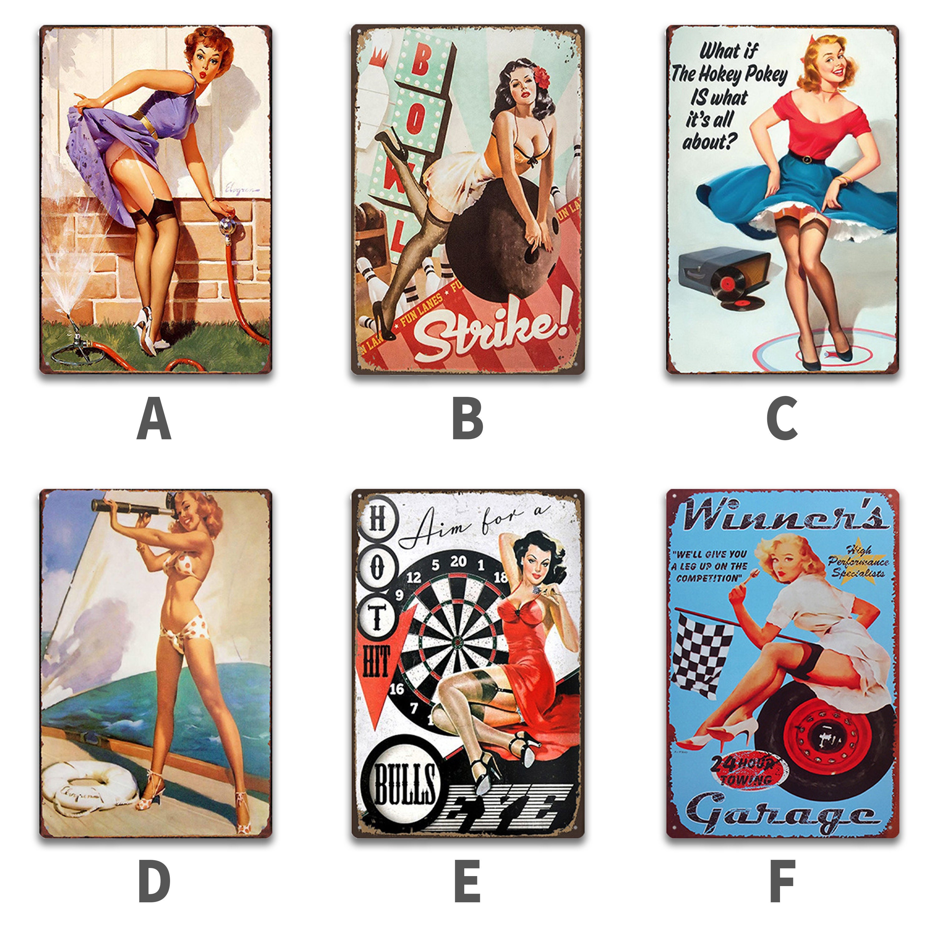 Retro Decorative Wall Hanging Tin Signs 8in12in Metal Bar Wall