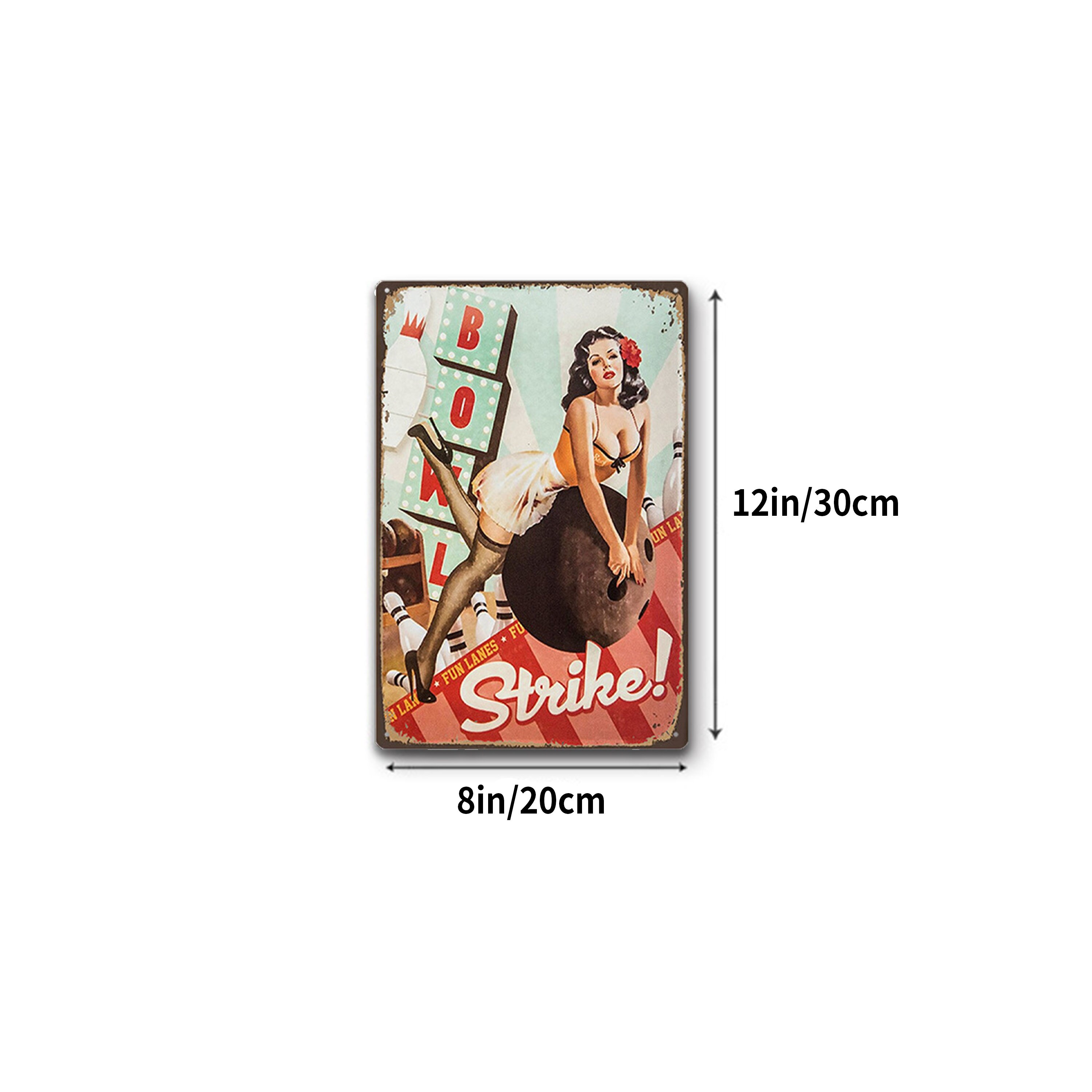 Retro Decorative Wall Hanging Tin Signs 8in12in Metal Bar Wall
