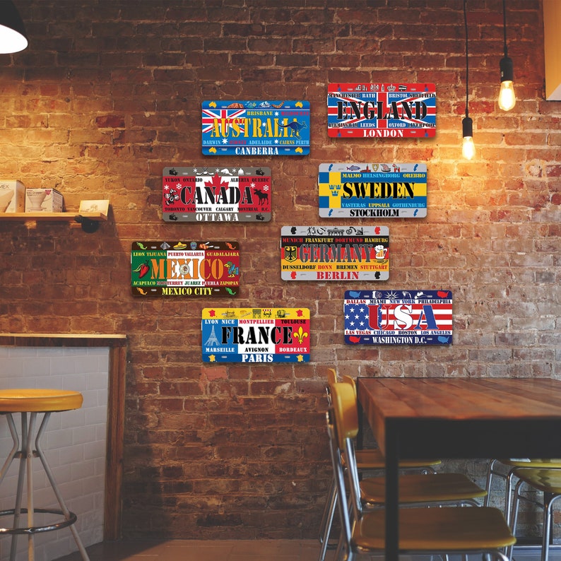 Retro 12in6in Tin Signs Metal Wall Hanging Bar Cafe Wall Decoration