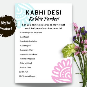 Bollywood Movie Game: Can you name a Hollywood movie that each Bollywood star has been in? | Instant Download