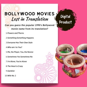 1990's Bollywood Movie Game: Lost in Translation - Can You Guess the Popular Bollywood Movie Name from its Translation? | Instant Download