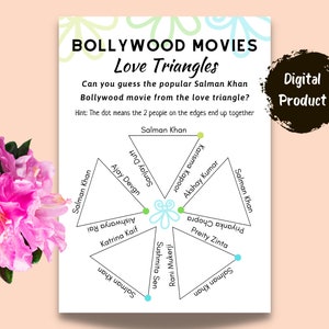 Salman Khan Bollywood Movie Game: Love Triangles - Can you guess the popular Bollywood movie from the love triangle? | Instant Download