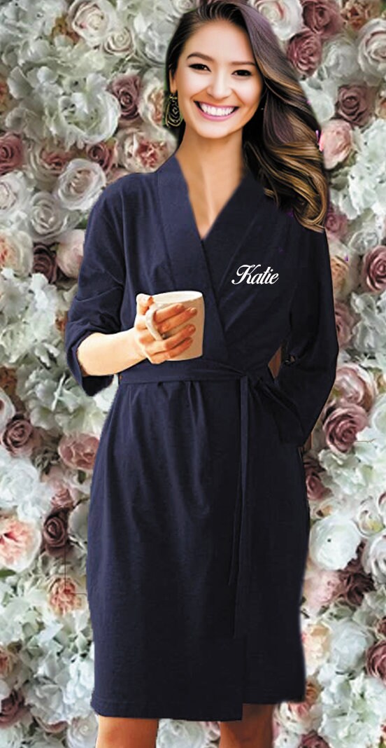 Personalized Cotton Robes, for Getting Ready, Embroidered With Monogram