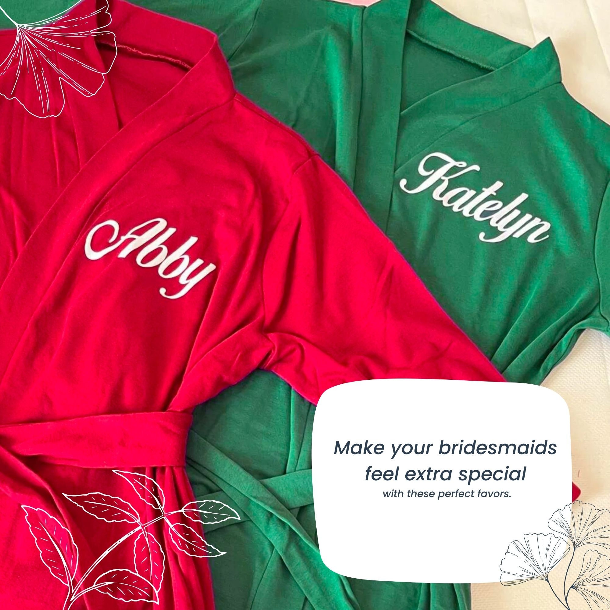 Personalized Cotton Robes, for Getting Ready, Embroidered With Monogram