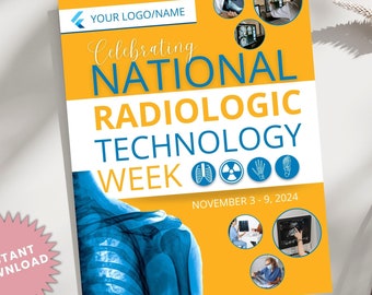 Editable Radiologic Technology Week Flyer in Canva | Printable 8.5x11 RadTech Sign | Radiologists Appreciation Day